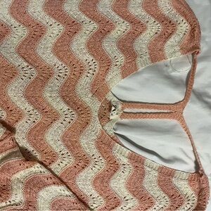 POL Peach and Cream Knit Top
